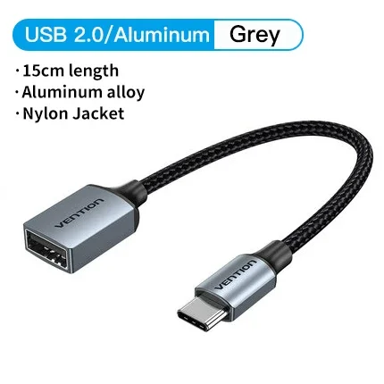 Vention USB-C OTG Adapter USB-A naar Type-C Adapterkabel USB3.0 2.0 5Gbps Data Adapter Type-C Converter voor MacBook Pro Xiaomi 17