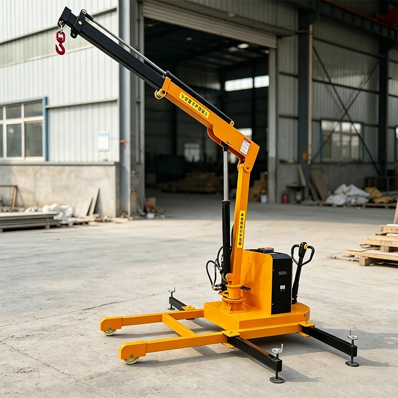 Mobile Workshop Crane Hand Push Electric Hoist Telescopic Arm Portable Mini Lifting Crane For Garage Engine Lift