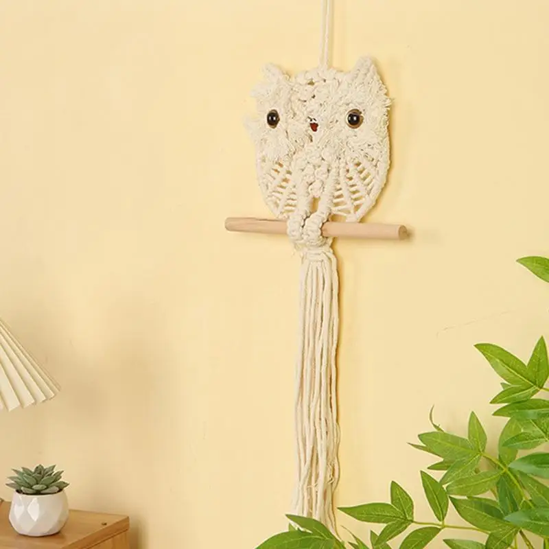 Owl Wall Tapestry Owl Macrame Wall Tapestry Tapestry Hanger Home Decoration Hand Woven Owl Decor Boho Tapestry For Nursery