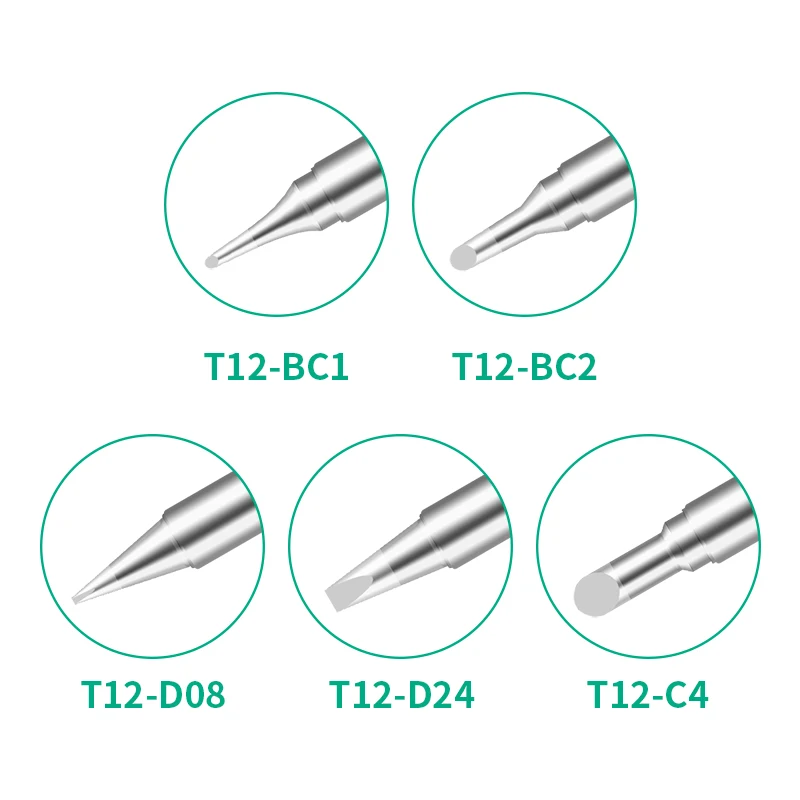 T12 Soldering Iron Tips, D08 ILS JL02 KU K B BC2 D24 C4 BC1 Series Welding Bit for Hakko FX-951 FX-952 OLED Soldering Station