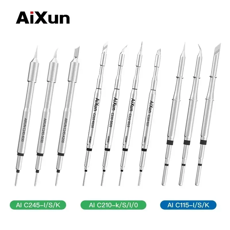 

Aixun C115 C210 T245 Tips Universal C245 C210 C115 Soldering Iron Tip For JBC AIXUN T3A T3B T420D Sugon Soldering Station Handle