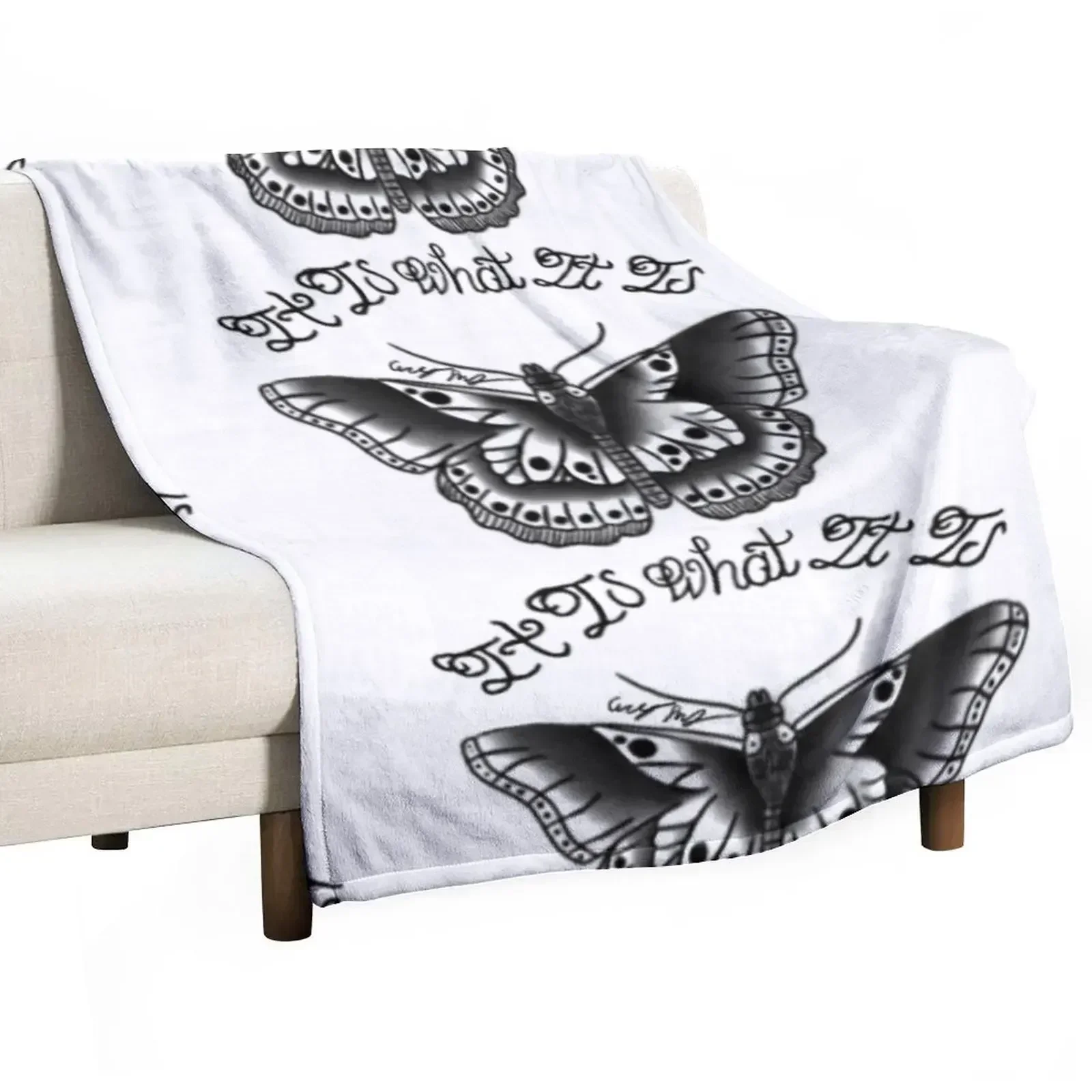 

It Is What It Is Tattoo Set Throw Blanket for babies Furry Heavy Blankets