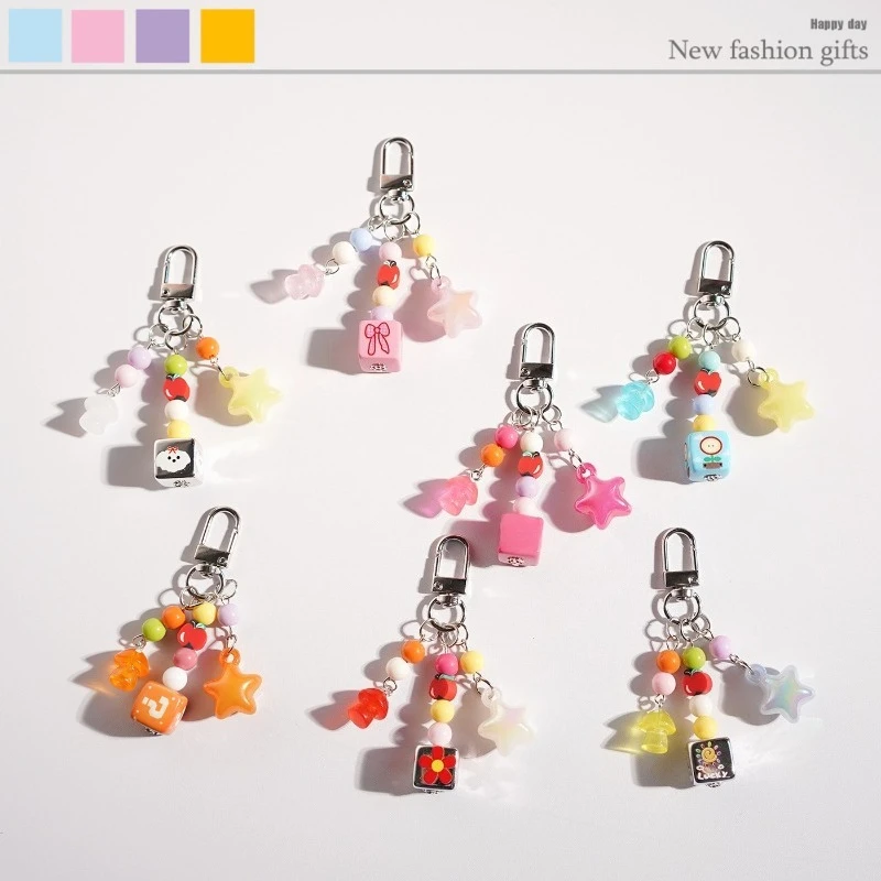 

DIY Star Sweet Cartoon Phone Charm Craft Kit Cute Key Holder Ornament for Bag Purse CCD Camera Kawaii Home Keychain Organizer