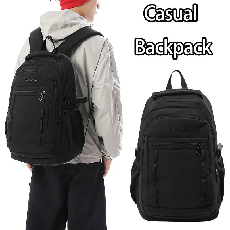 حقيبة ظهر كاجوال للجنسين من النايلون عالي السعة وخفيفة الوزن ومتينة ومحايدة للسفر وحقيبة ظهر للكمبيوتر المحمول