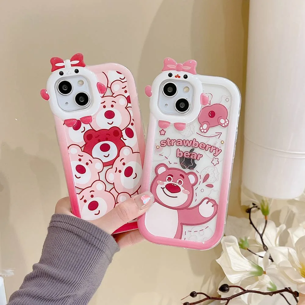 Toy Story Lotso 3D Bow-knot Little Monster Lens Phone Case For Infinix Hot 9 20 20i 30 30i Play Smart 5 6 7 Soft Silicone Cover