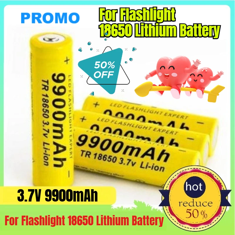 

For Flashlight 18650 Lithium Battery 9900mAh Lithium-ion Rechargeable Battery