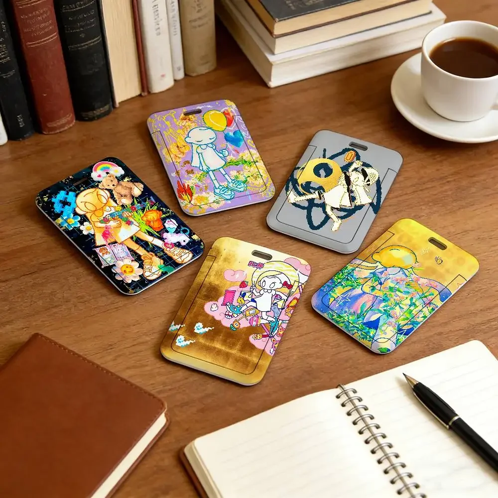 

Art M-MahO T-Takahashi Lanyard Pull Back Clip Holder and Card Holder Rotating Back ID Card Family Gift