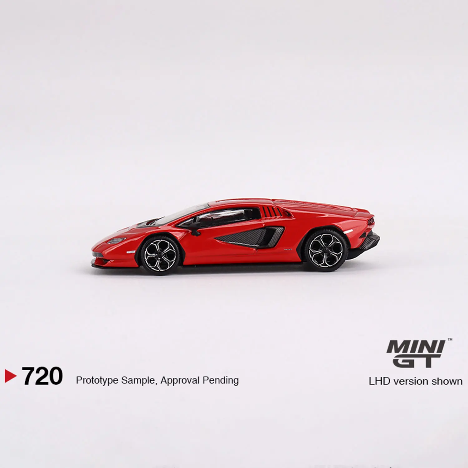 MINI GT 1:64 Lamborghini Countach LPI 800-4 Rosso Mars eje de compresión de aleación modelo en miniatura, juguete para niño, regalo de cumpleaños para niños