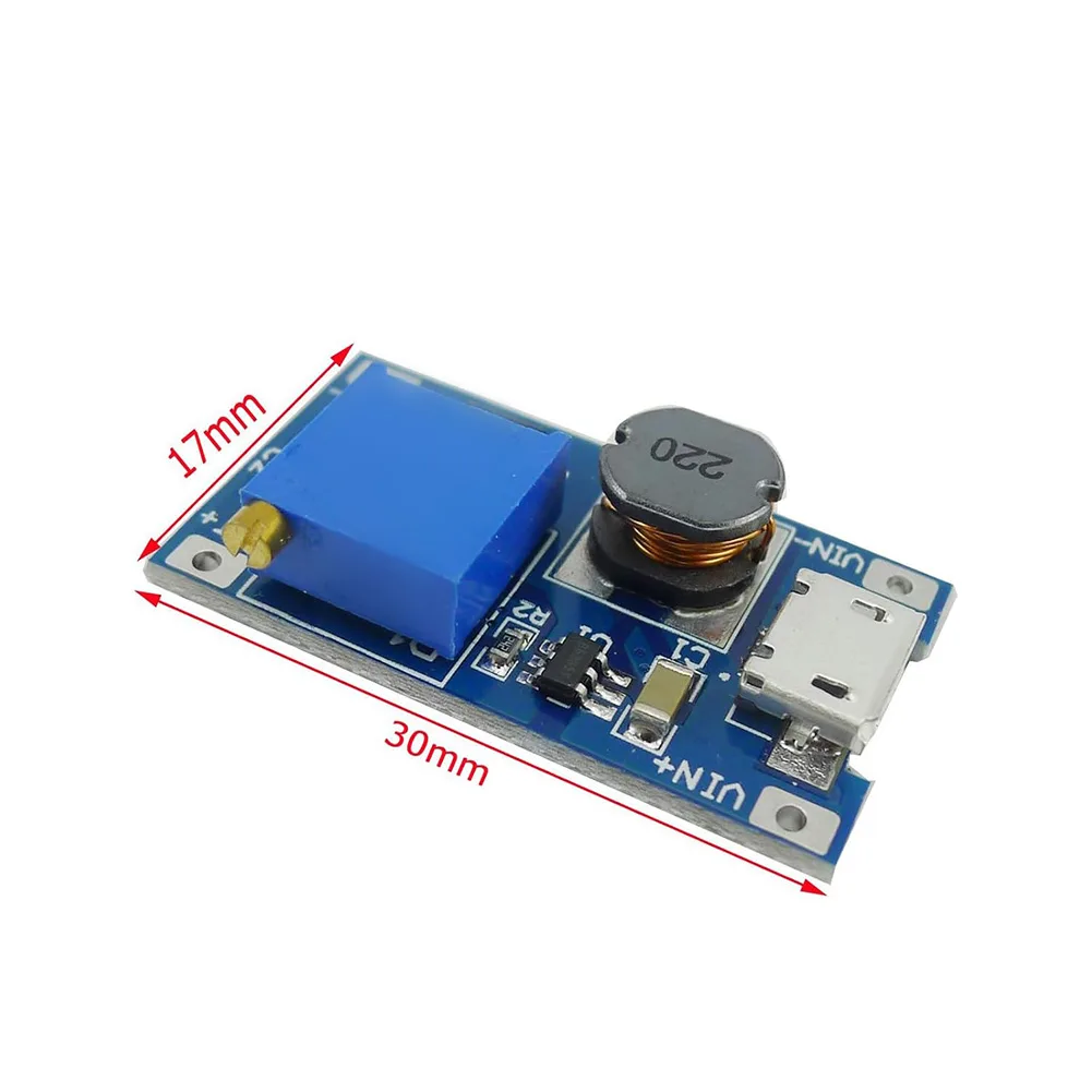 10pcs Compact DC-DC Step Up Converter Module with Precision Multi Turn Potentiometer for Output Voltage Tuning