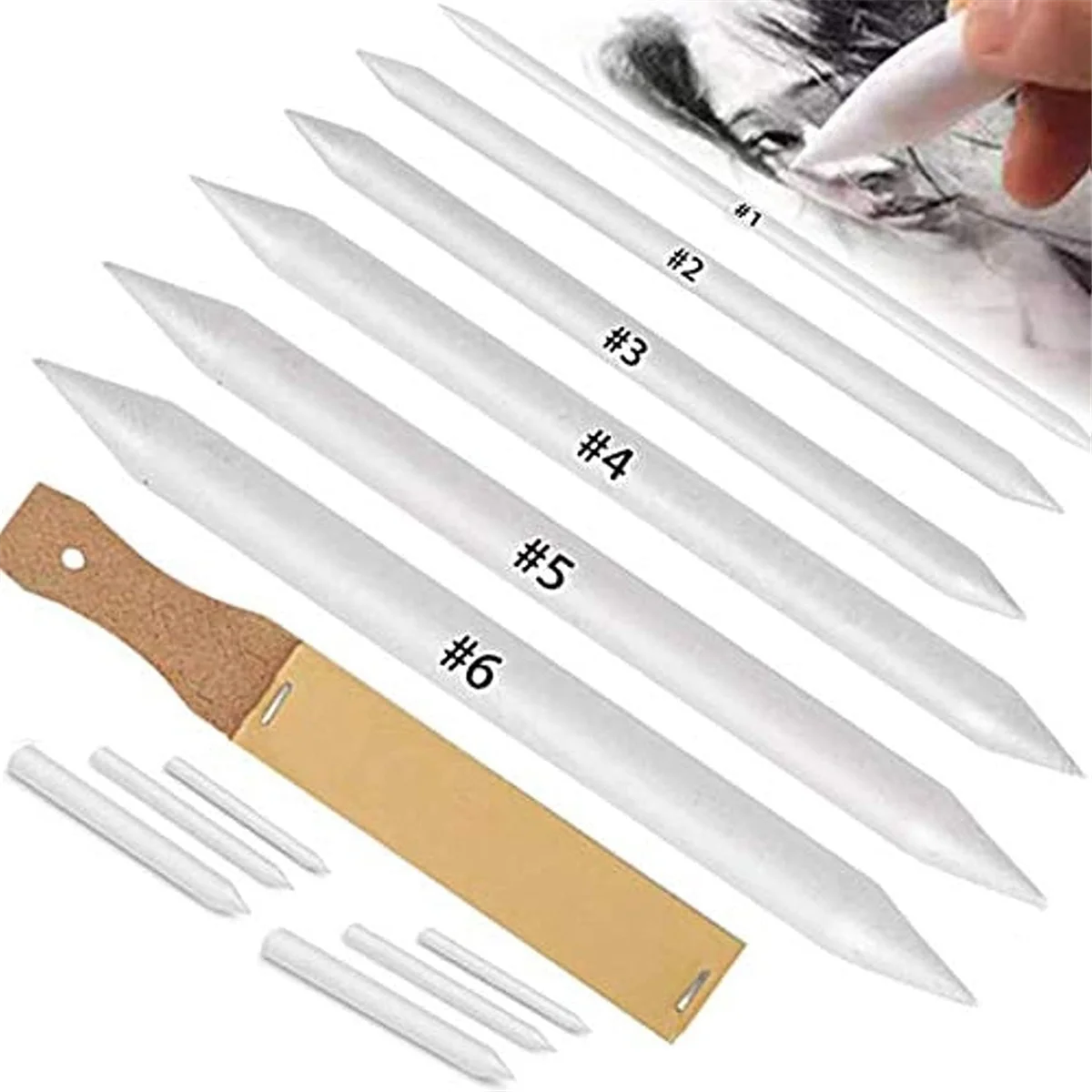 Gfc-12 шт. смешивающие пеньки и тортильоны, бумажные художественные блендеры с наждачной бумагой, точилка для карандашей, указатель для студенческого художника