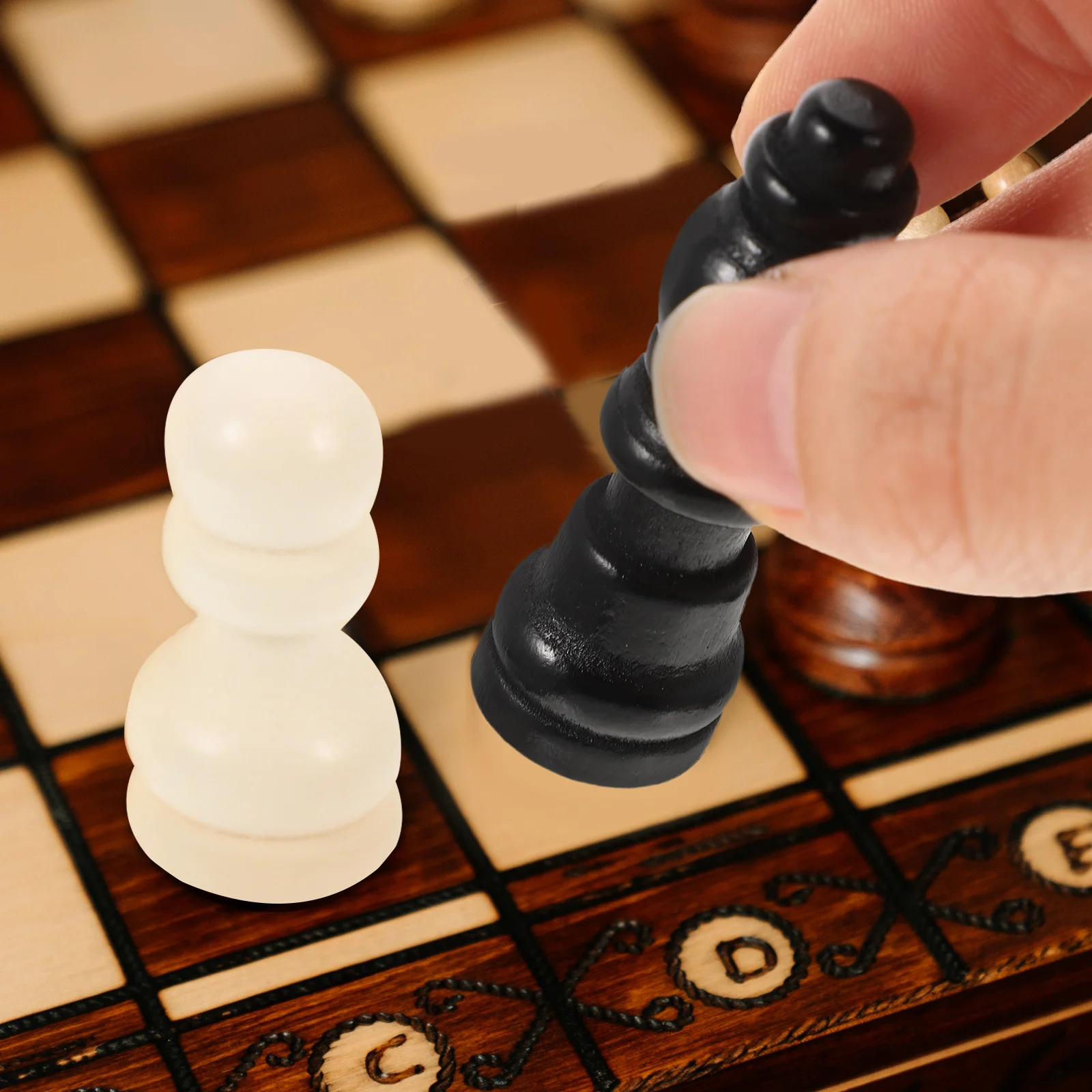 

2-набор деревянных фигур, мини-шахматный набор, замена для настольной игры, маленький размер, деревянные шахматные фигуры, только для детей и взрослых, шахматная доска