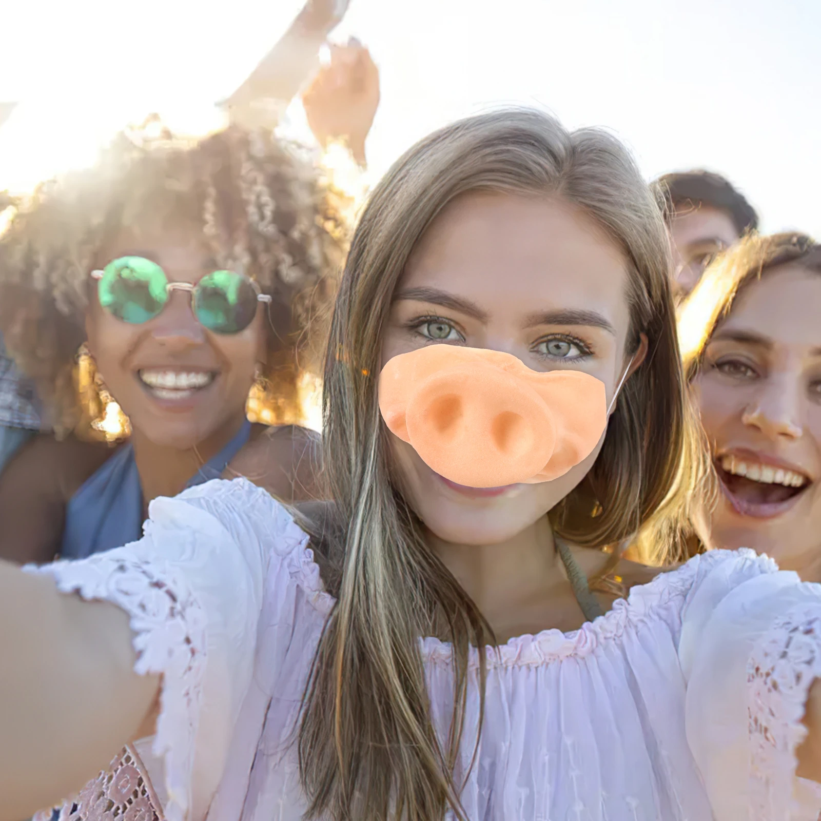 

Pig Head Mask Half Face Latex Animal Masks Funny Horror Nose Props for Costume Parties Halloween Cosplay Realistic Pig Nose