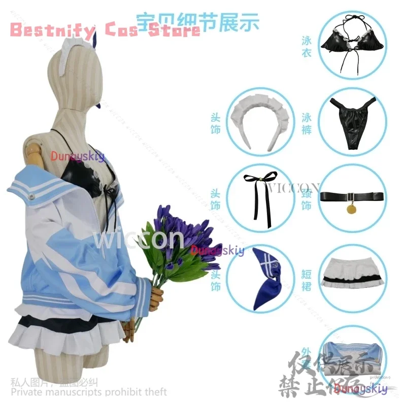 CosplayAnime Game NIKKE The Goddess Of Victory Cosplay Anchor Bikini Swimwear Women's Swimsuit Wig Set Female Sexy Beachwear Cos