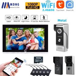 Tuya Smart Wifi Video Door Phone Intercom System Metal 1080P Wireless Outdoor WIFI Video Doorbell Camera for Apartment Home