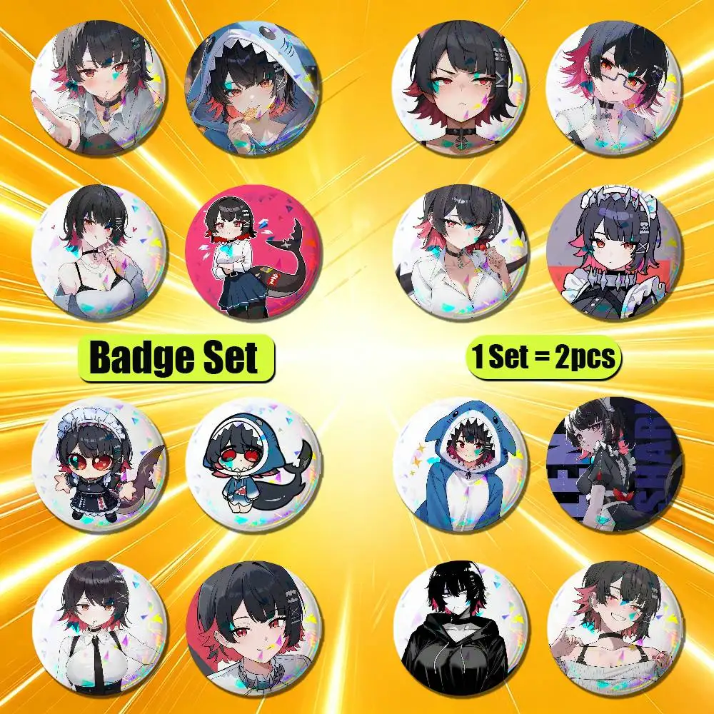 For Ellen Joe Zenless Zone Zero ZZZ Badge Pin Insignia 2 Pcs Set Round Button Emblem Laser Film Gift 44mm Custom