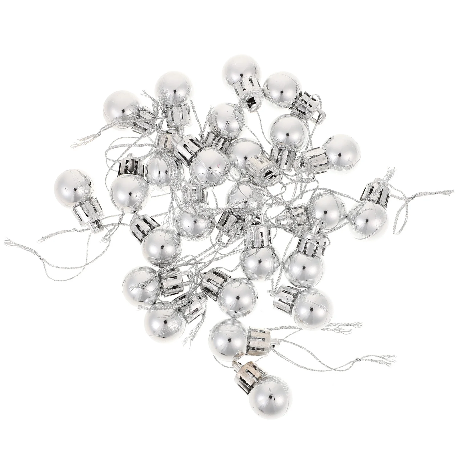 

24Pcs Christmas Pendant Silver Mini Ball Hanging 2cm Xmas Tree Decoration Home Party Festive Decorative Props Christmas Hanging