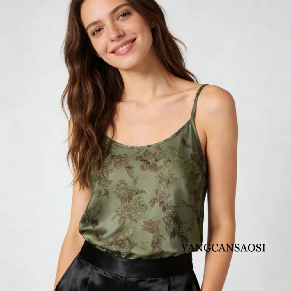 2026 Women's Casual New Retro 21MM 100% Natural Mulberry Silk Plain Satin Oblique Cut Soft Skin Friendly Slim Fit Inner Strap