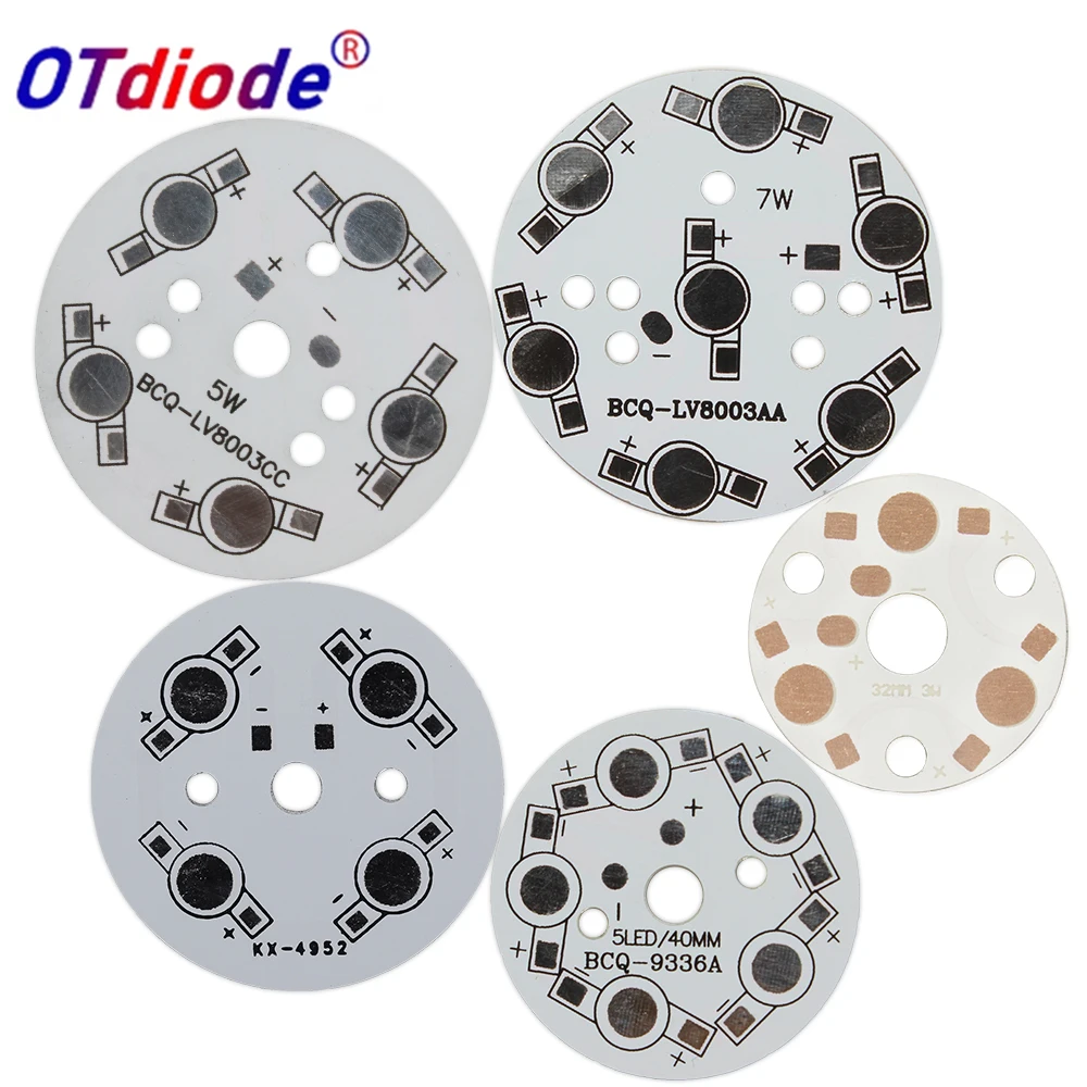 10pcs LED PCB Board Round Aluminum Base Plate High Power Heat Sink3W 4W 5W 7W For Downlight Celling Lamp3X3W 9w12W DIY Accessory