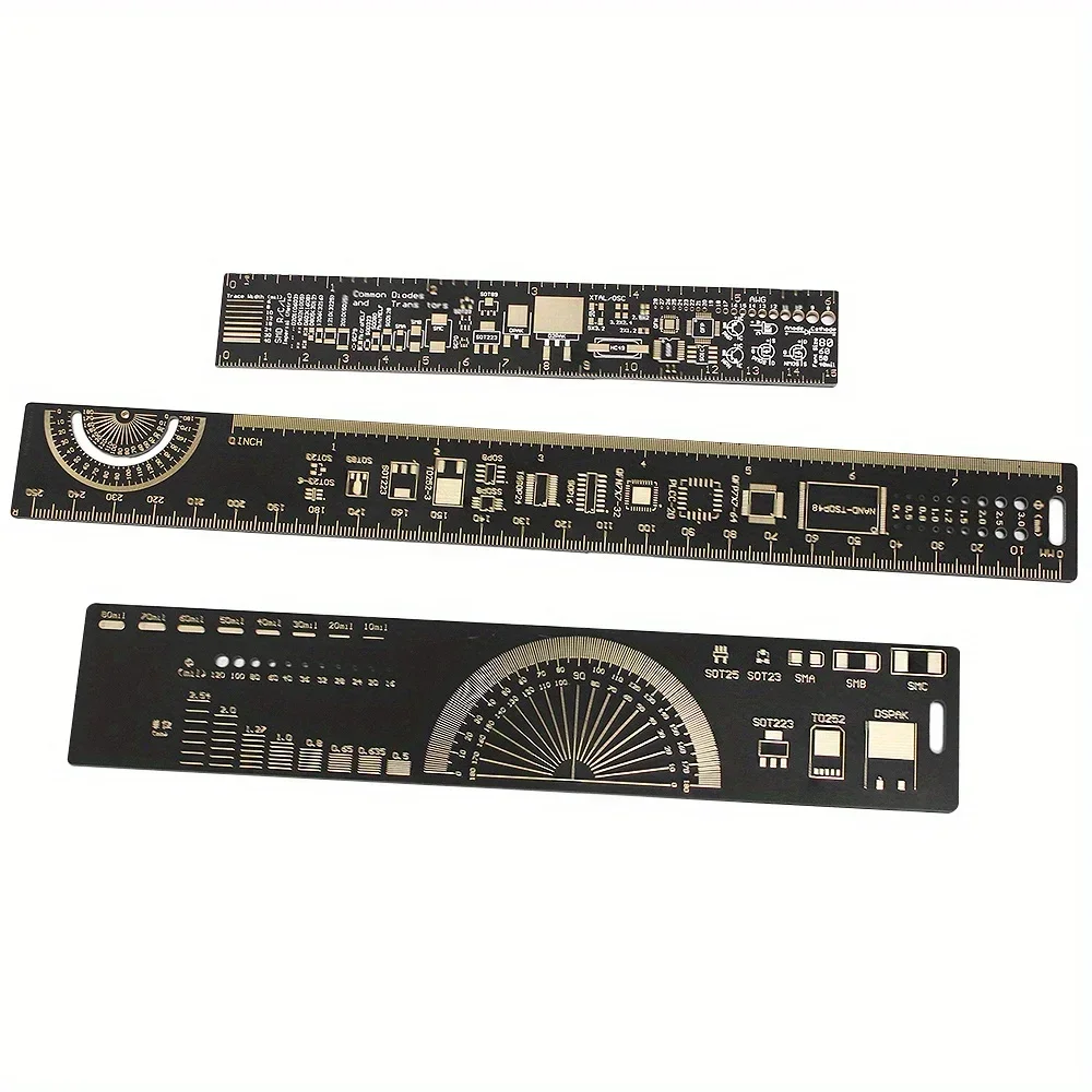 Set of 1-3 Multi-Functional PCB Engineering Rulers - 15/20/25cm Sizes - Ideal for Engineers, Electronics Enthusiasts, and DIY