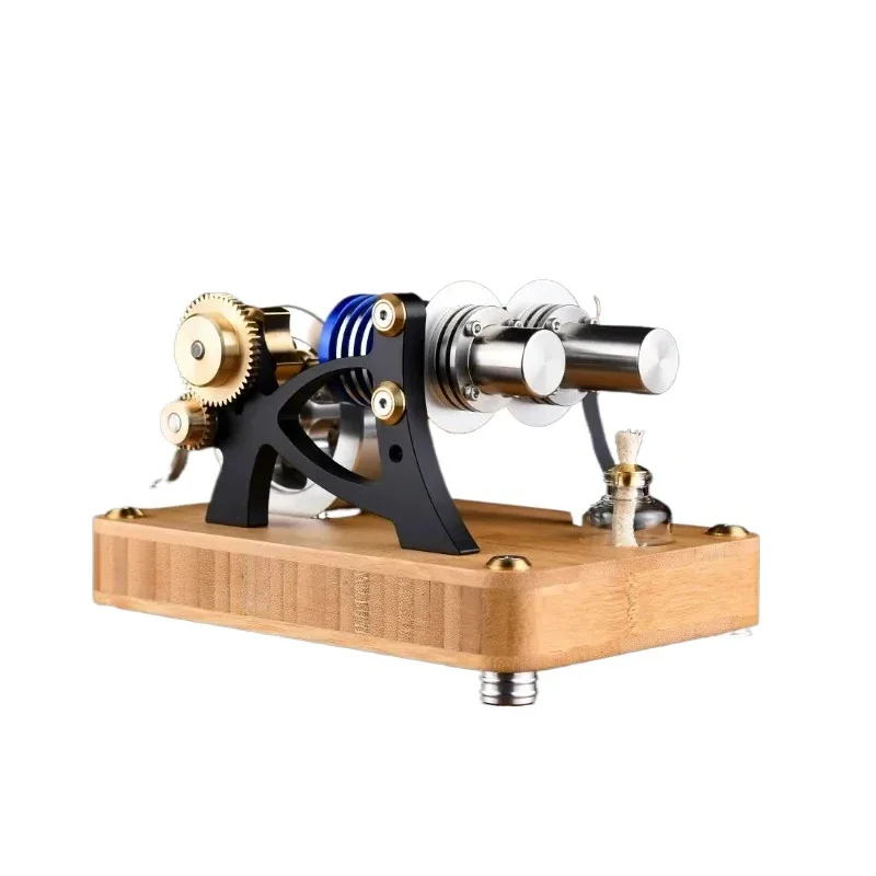 M20-W-01 Solid Startable Double Cylinder Engine Model Electric Precision Cylinder External Combustion Engine Model Toy