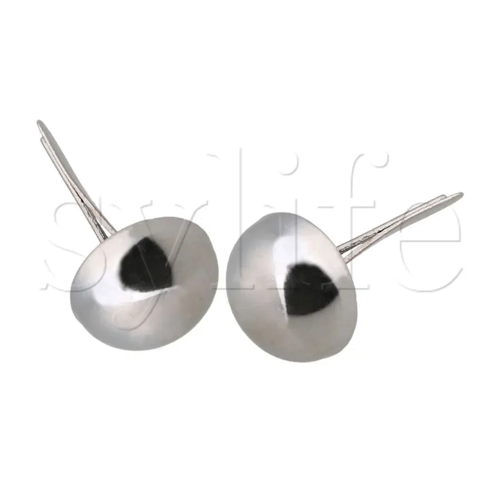 100PCS 12x19mm Silver Round Brads for Card Making Scrapbooking Stamping DIY Craft Decoration Fasteners