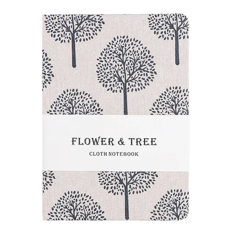 1pc High Quality Notebook Flower and Tree Ledger Book Cloth Printed Notepad Student Diary Hardfaced Super Thick Diary Journaling