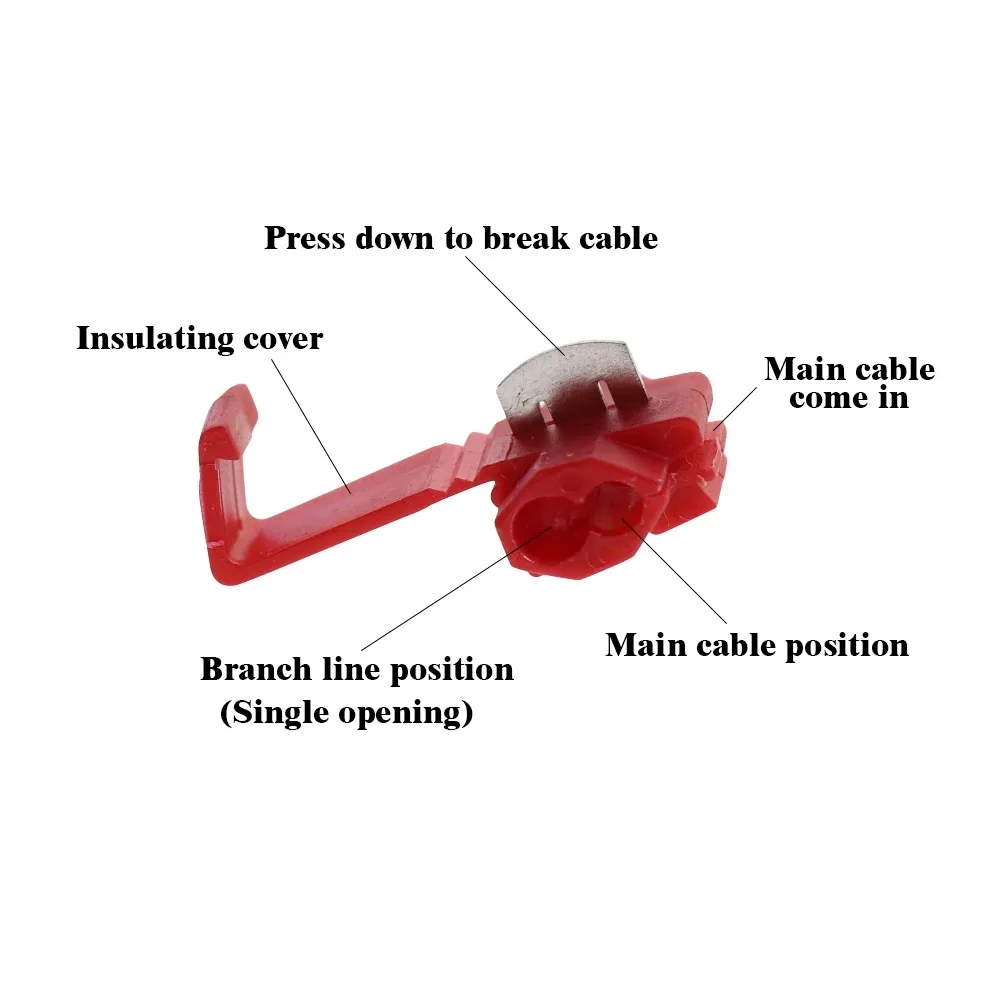 50PCS Rood Blauw Quick Splice Wire Connector AWG22-18 Zonder Breken Kabel Geïsoleerde Crimp Quick Splice Elektrische Terminals