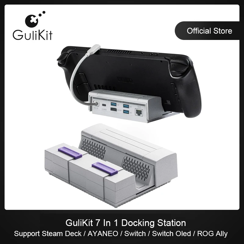 

GuliKit 7 in 1 Docking Station SD03 Dock Set for Steam Deck Nintendo Switch ASUS ROG Ally AYANEO Game Console Accessories