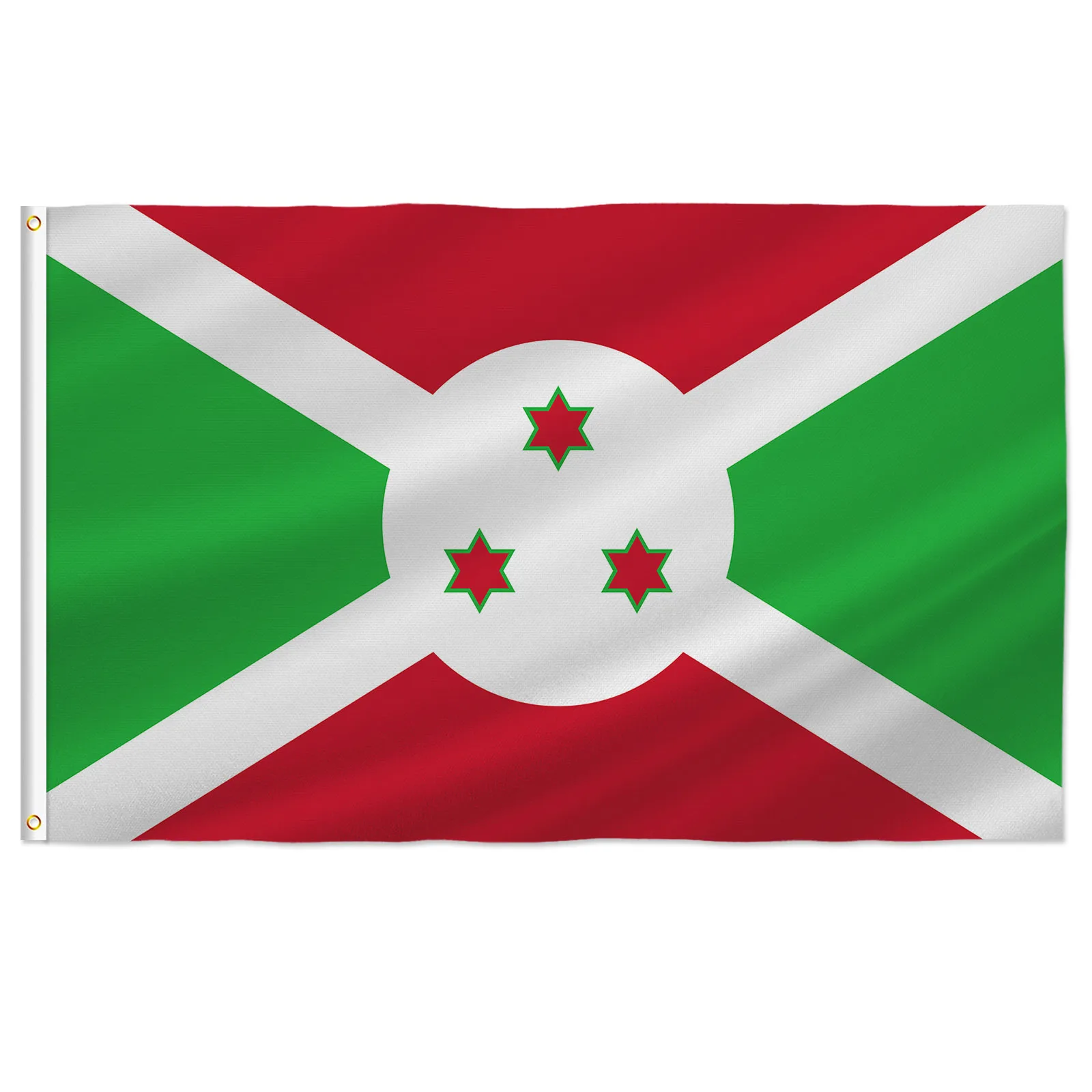 PTEROSAUR Burundi Flag 60x90cm 90x150cm, Burundi Burundian National Flag with Brass Grommets for Indoor Outdoor Decor Banner