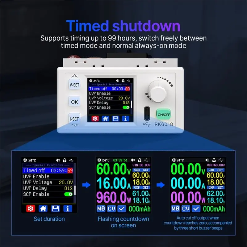 TFORU-Power Supply Module RK6018 60V 18A Step Down DC-DC Voltage Regulator Buck Converter RK6018