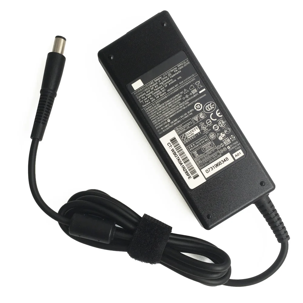 Cargador/adaptador de CA genuino para ordenador portátil, 19V, 4,74a, para HP 2170p, 2530p, 2540p, 2560p, 2570p, 2730p, 2740p, 2760p, 6930p, 8440p, 8460p, 8470p, 90W