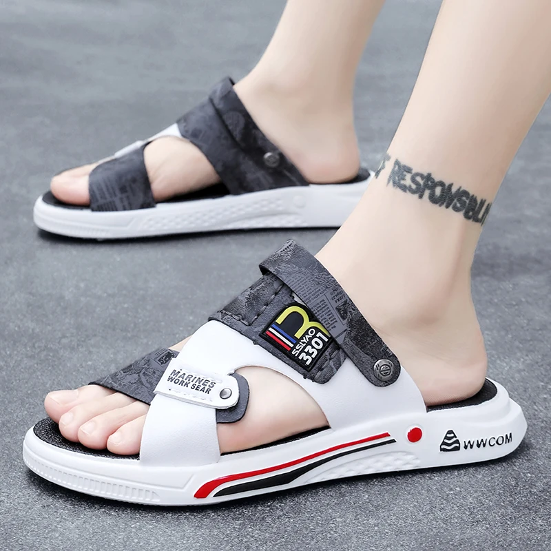 Sommer Plattform Hausschuhe für Männer Schuhe Outdoor zwei tragen bequeme Herren Sandalen Mode rutsch feste Slip-On Herren Sandalen Hausschuhe