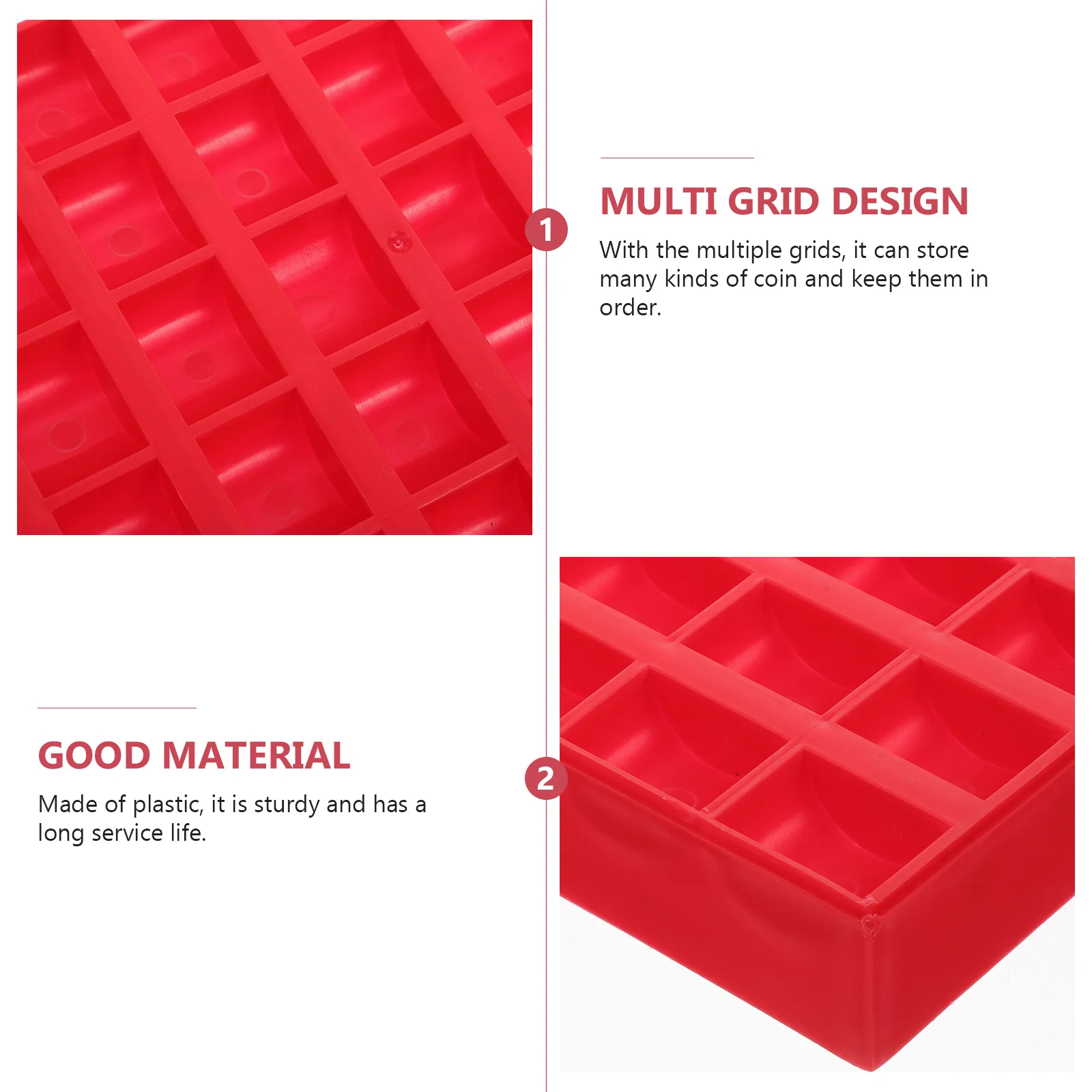 Portable Coin Organizer Plastic Storage Box Compact Multi-Grids for Cashiers Pedlars Gift Coin Storage Box