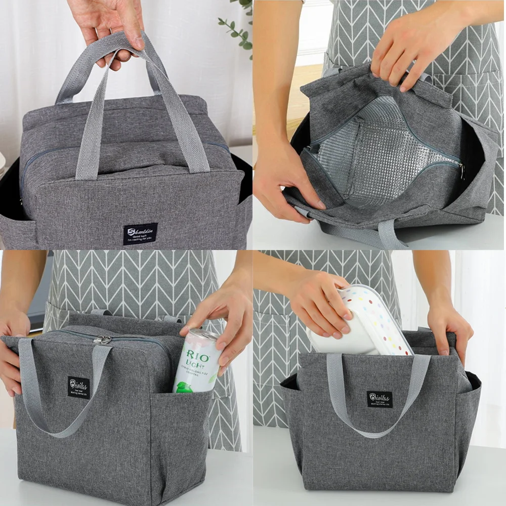 Multifunction Large Capacity Cooler Bag Portable Zipper Thermal Lunch Bags for Women Flamingo Series Lunch Box Picnic Food Packs