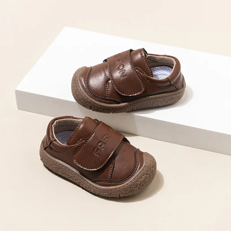Classic Baby Protective Shoes Toddler Casual First Walking Leather Shoes Boys Girls Soft-Soled Non-Slip Children Leather Shoes