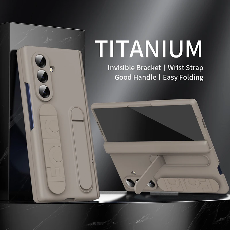 Case For Samsung Galaxy Z Fold 8 Ultra 7 6 5 4 3 2 Hinge Phone 2 In 1 Kickstand Wrist Strap Anti-Drop Foldable Case Cover