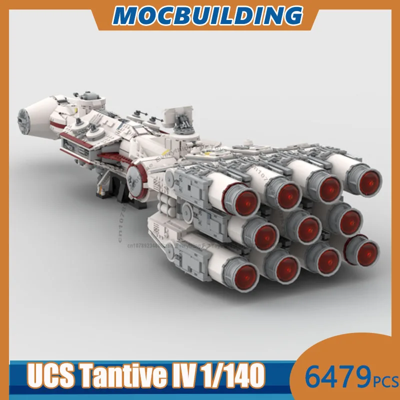 

UCS Tantive IV масштабная модель 1/140, строительные блоки MOC, сделай сам, сборка кирпичей, космическая коллекция, дисплей, креативные игрушки, подарки, 6479 шт.