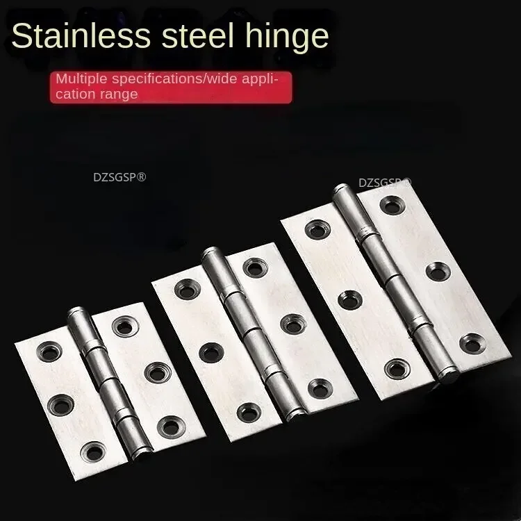 Accessories 304 Stainless Steel Flat Door Thick High Quality Hinge 1/1.5/2/2.5/3/4 Inch 2Pcs Door Butt Hinges Furniture Hardware