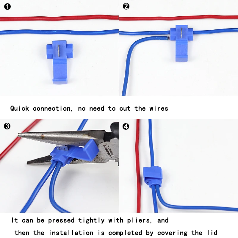 10-50pcs Wire Cable Connectors Scotch Lock Electric Quick Splice Terminals Crimp Non Destructive Without Breaking Line AWG 22-18