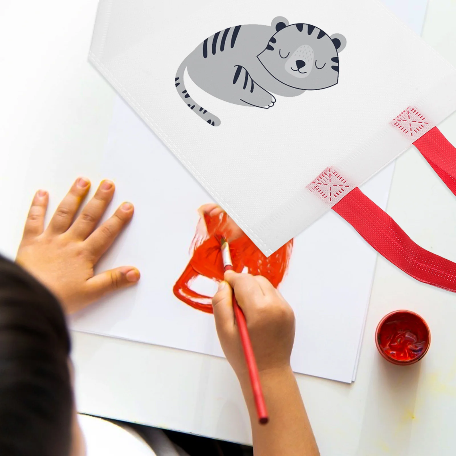 10 pezzi da colorare graffiti borse tote tessuto non tessuto addensare fai da te dipinto a mano bomboniere caramelle per bambini arte artigianale