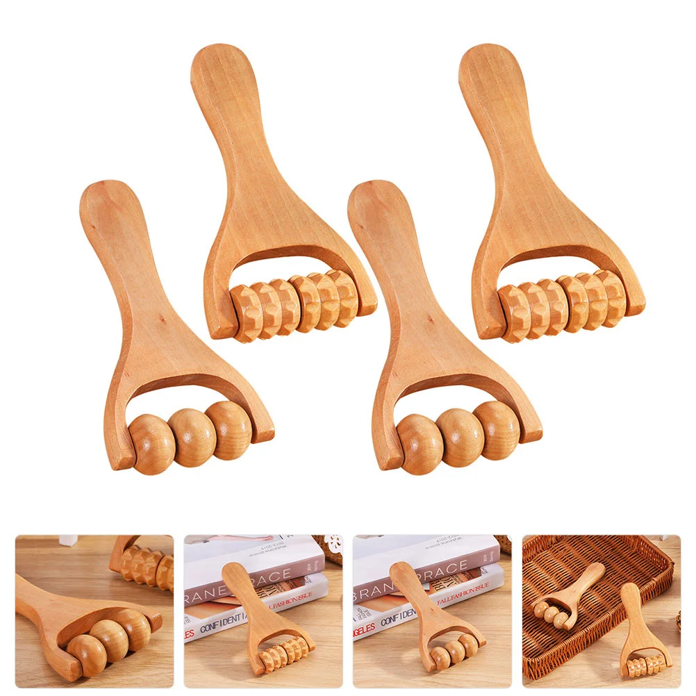 4 Pcs Massage Hand Roller Tools Feet Self Massaging Wheels Back Massager Leg Pressure