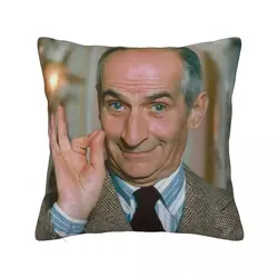 T Col Rond Louis De Funes Acteur Francais Comedie Cushion Cover Creative Print Pillow Case Polyester Pillowcase Home Decor