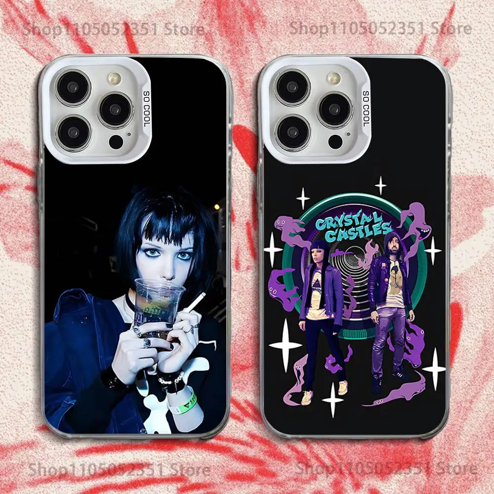 

Band C-Crystal C-Castles Phone Case For iPhone 16,15,14,13,12,11,Pro,XS,Max,Plus,Mini,SE White Candy Matte Shockproof Cover