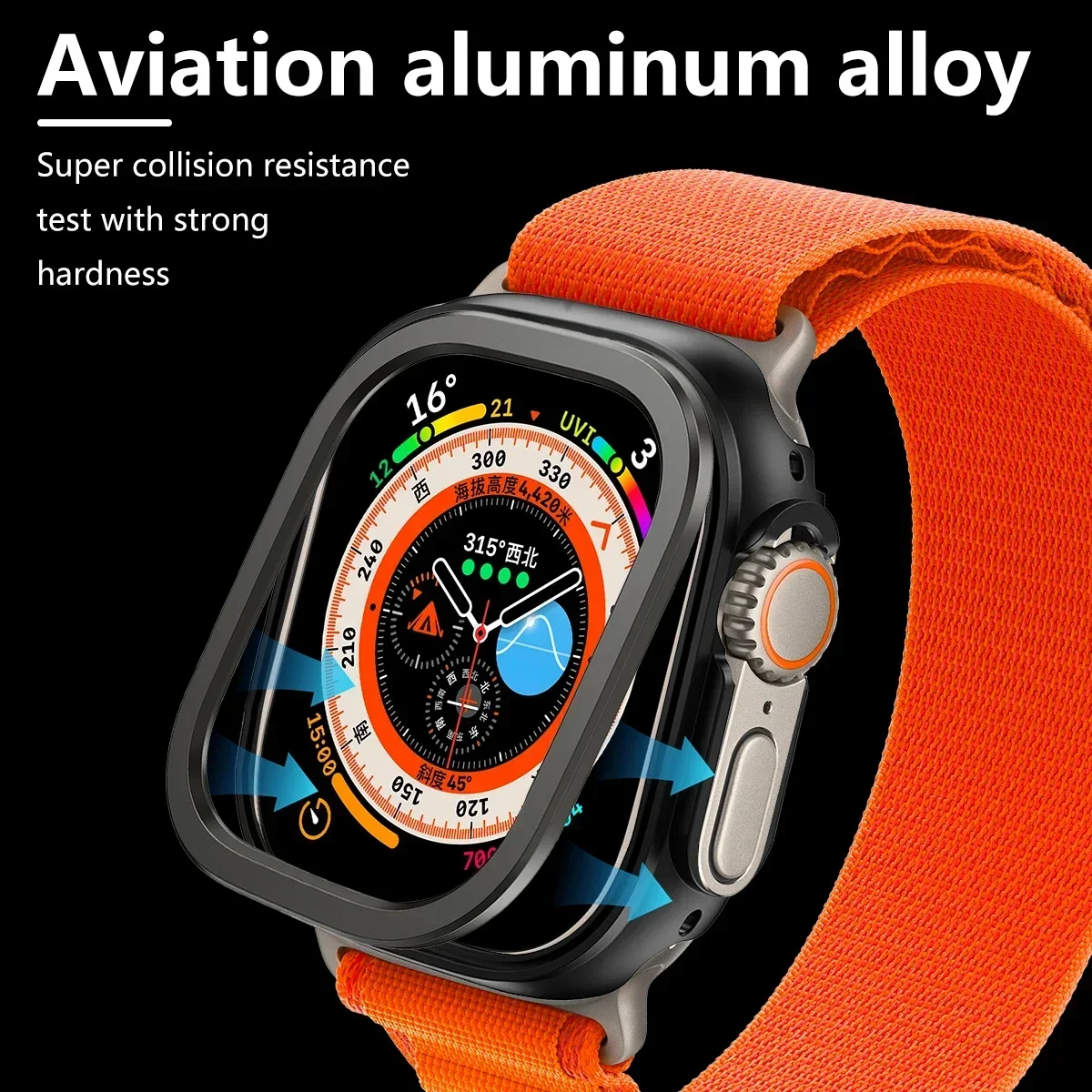 Metalowa obudowa ze stopu aluminium + TPU do Apple Watch Ultra 49 45 41 mm Obudowa zderzaka Obudowa ochronna do zegarka iWatch Series SE 9 8 Ultra 7