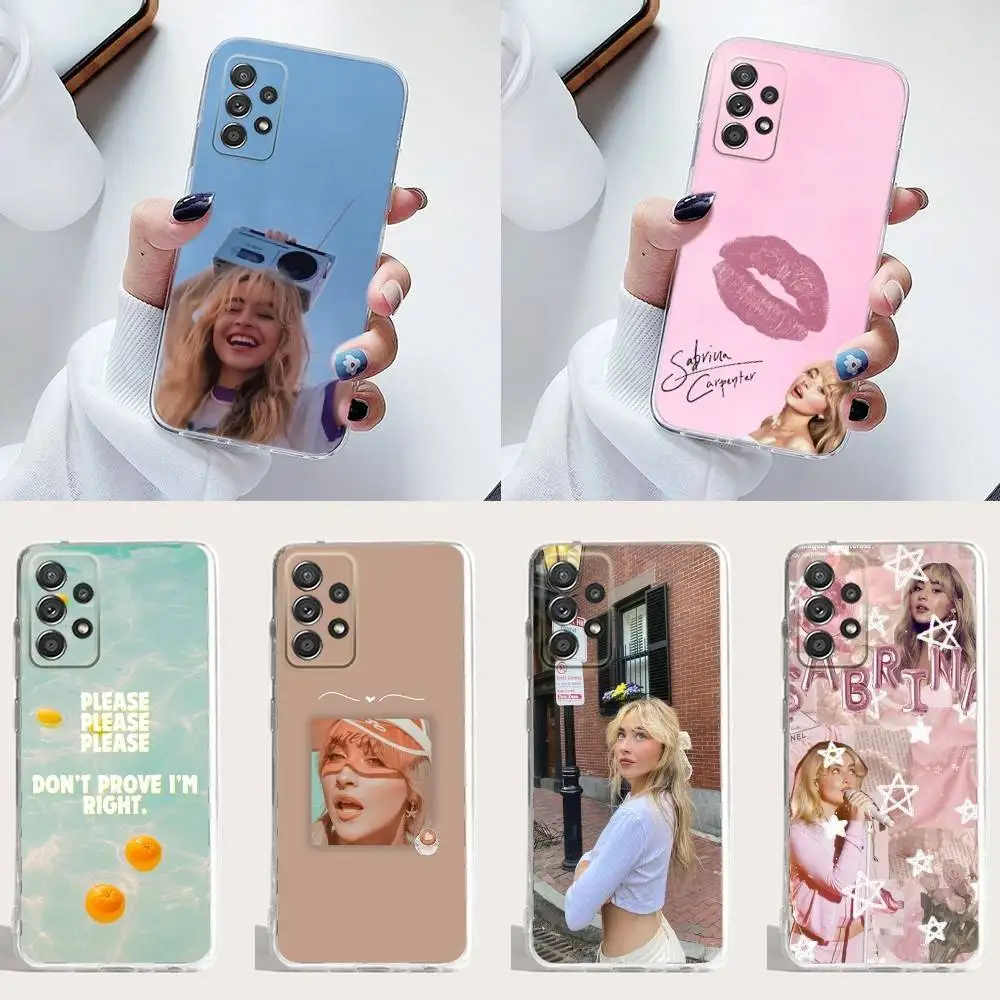 

Singer S-Sabrina C-Carpenter Phone Case Silicone For Samsung S30,23,21,22,20 FE lite,S10,9,PIus Note20ultra Soft Transparent