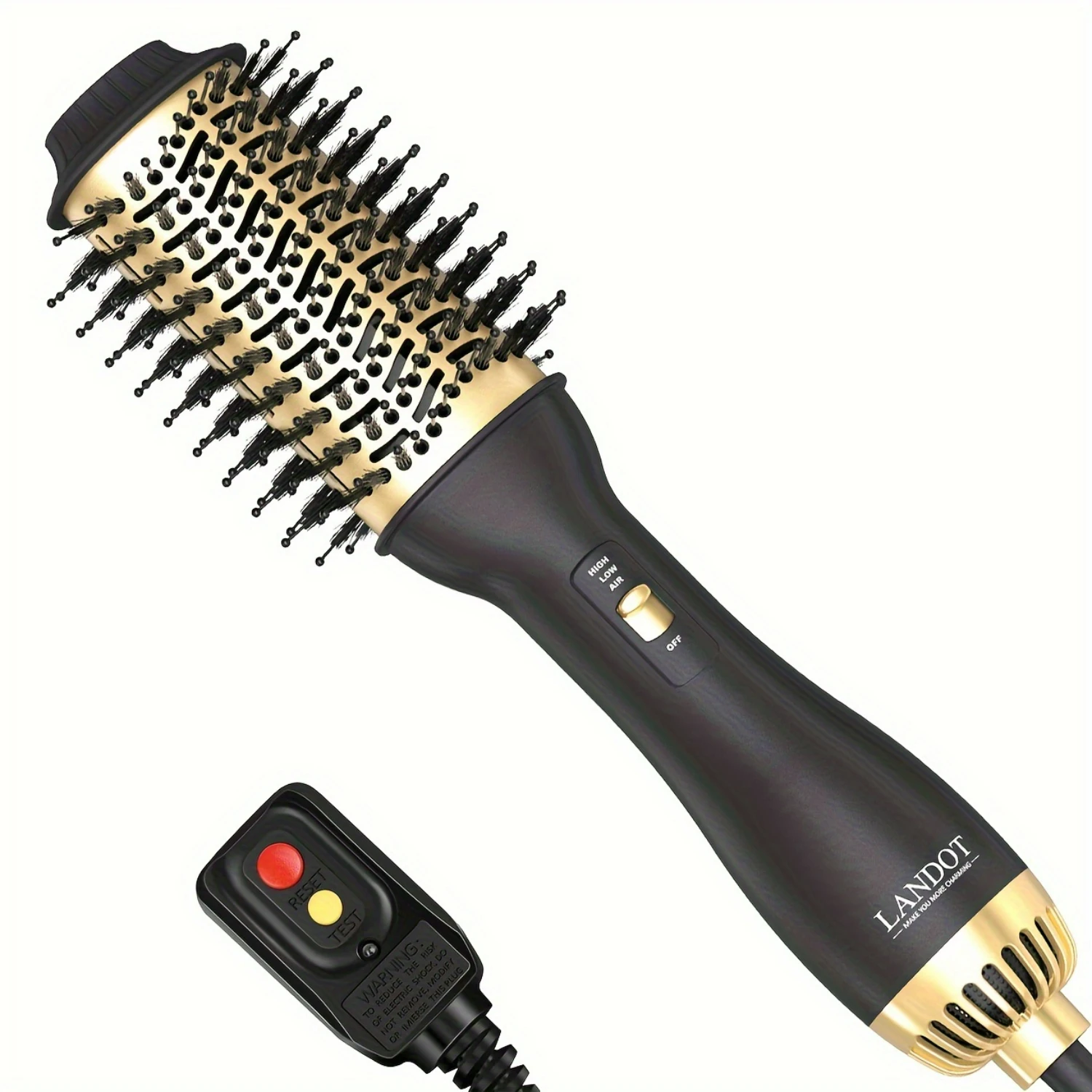 

Professional One-Step Hot Air Volumizer Hair Dryer Brush - Anti-Frizz Ceramic Barrel Blow Dryer and Straightener with Negative I