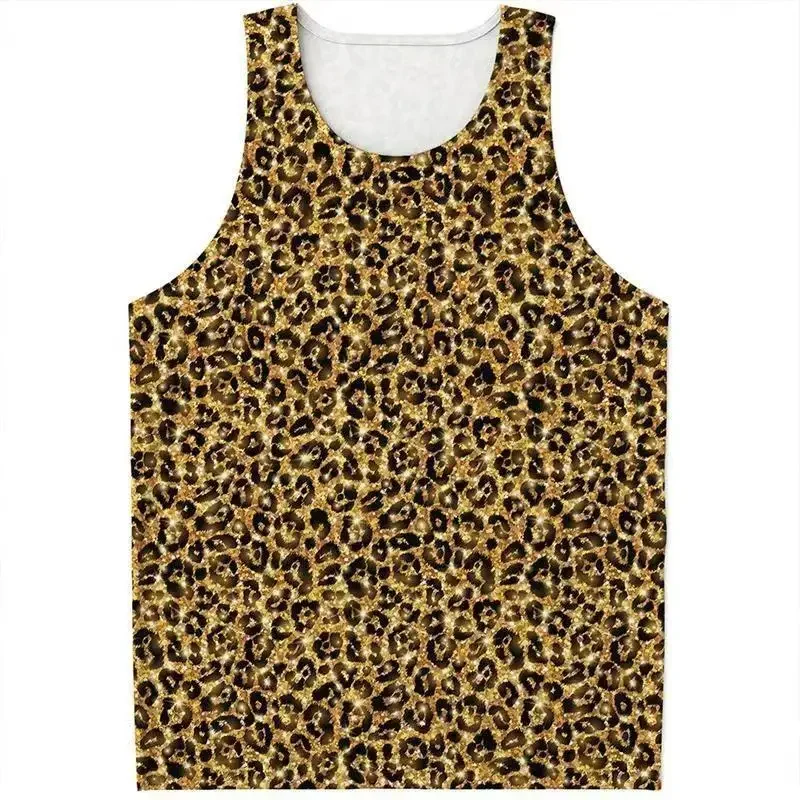 Harajuku Leopard Fashion Gym Tank Top Women Sport Bodybuilding Sleeveless T shirt Body Fitness Wear Streetwear Summer Top