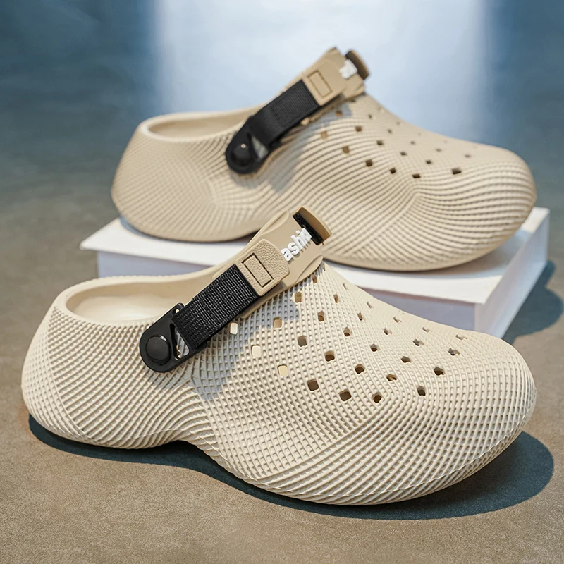 

Men's Summer Anti-Slip Casual Soft Bottom 3D Patterned Beach Sandals Thick Heel Comfortable to Wear Breathable Hollow out Shoes