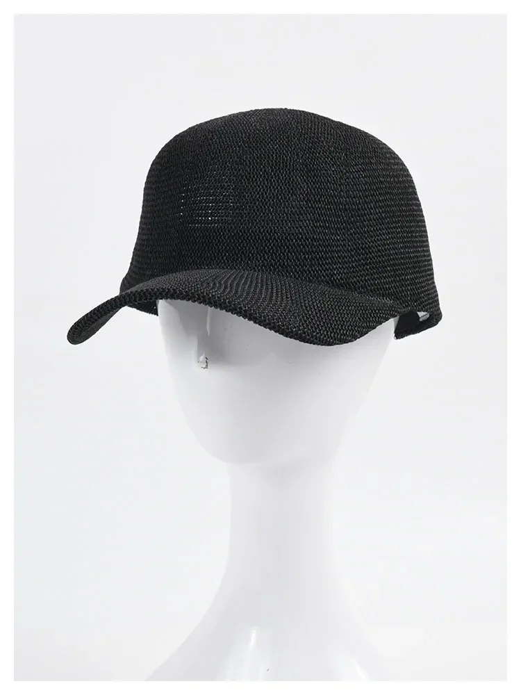 2026 Neue Sommer Atmungsaktive Stroh-Baseballkappe für Herren, Outdoor Papier-Sonnenhüte für Damen, Einfarbige Verstellbare Strandhüte im Großhandel – Detail 9