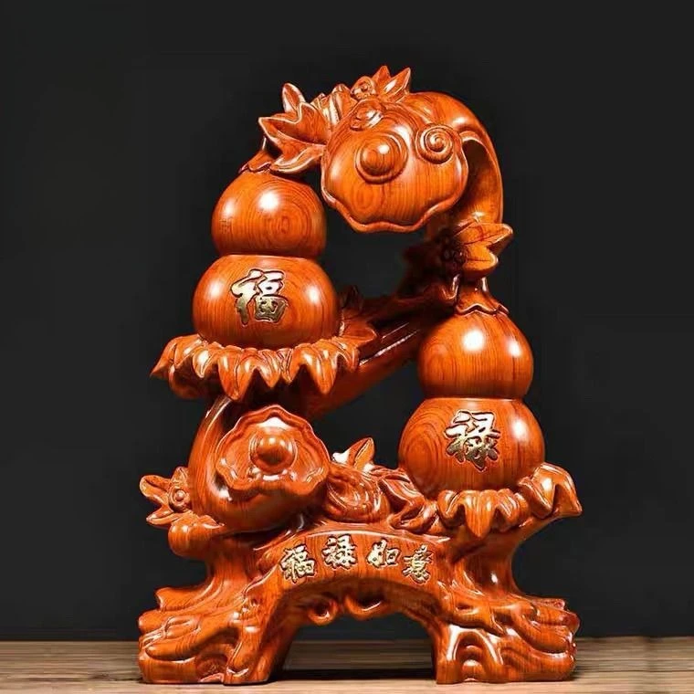 Ebony Fulu gourd ornament home solid wood living room